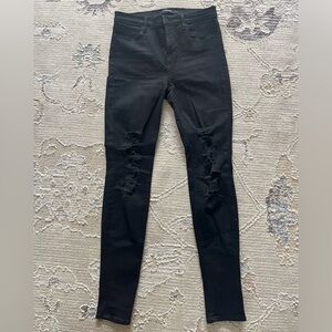 JBrand Maria High Rise Distressed Jean sz 29 in black